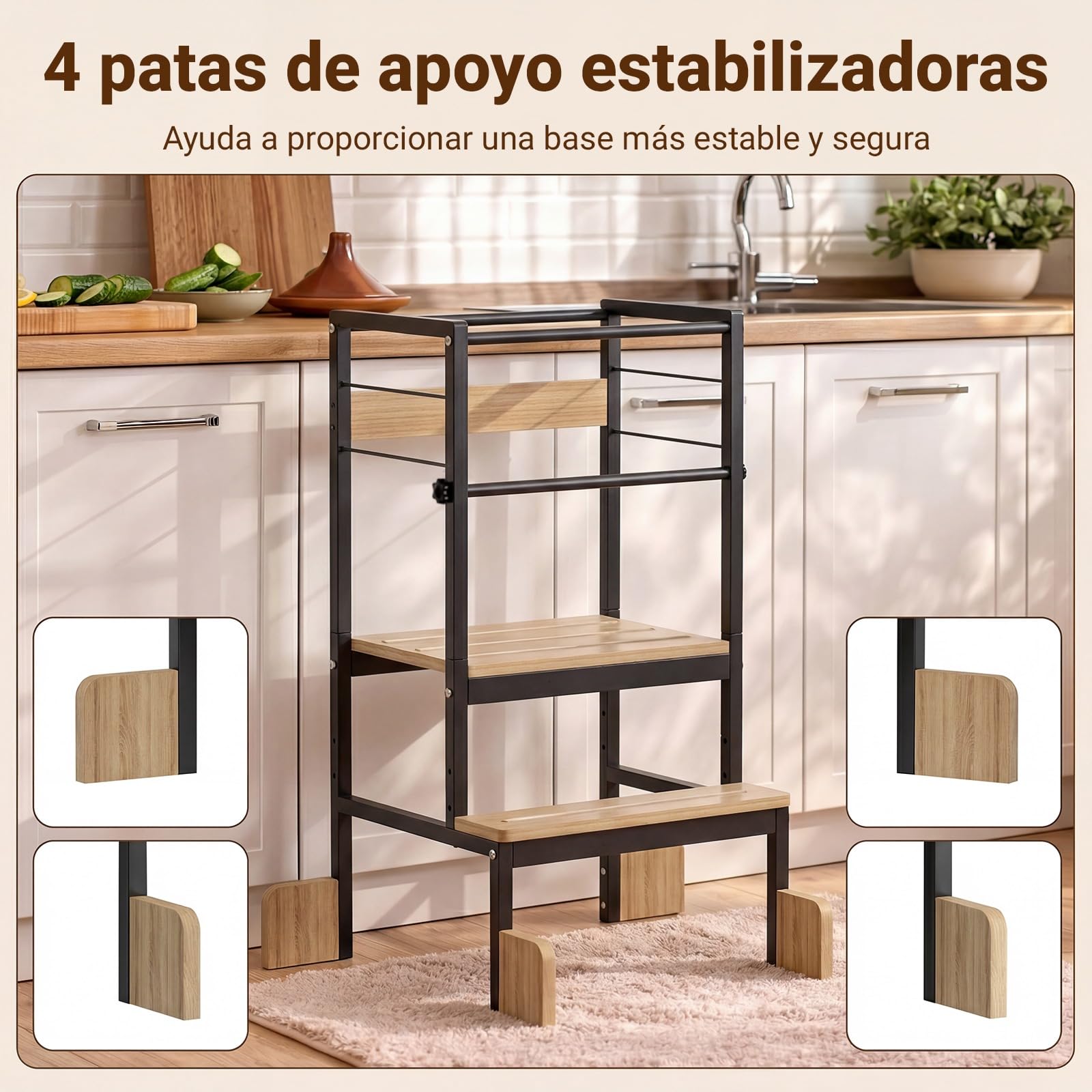COSYLAND Torre de Aprendizaje Ajustable en 3 Alturas para Niños