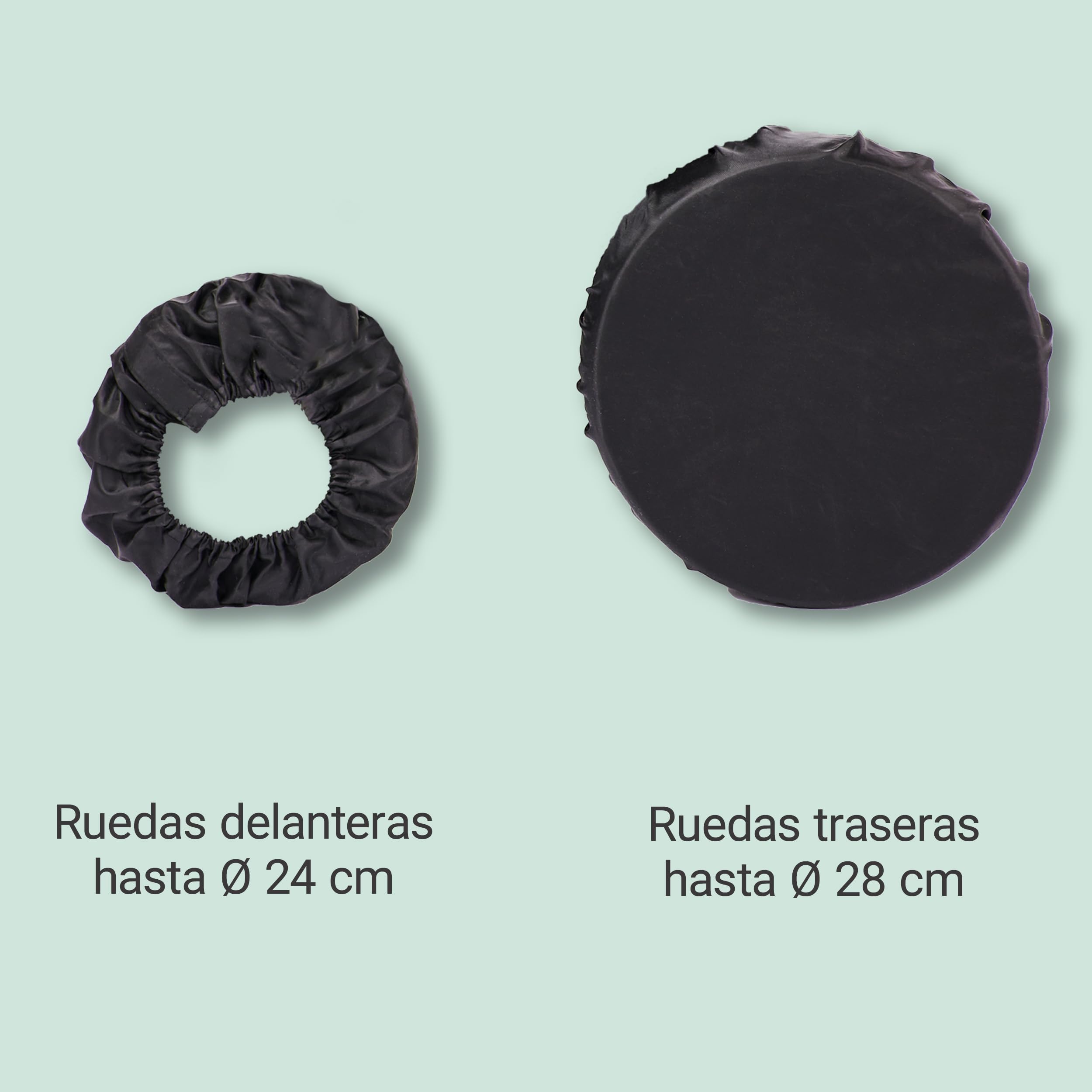 Zamboo Fundas Protectores de Ruedas para Cochecito | 4 Cubiertas Universales Impermeables para Rueda de Carrito Bebé | Antisuciedad para Casa y Coche | Lavables | Ajuste Seguro | Negro