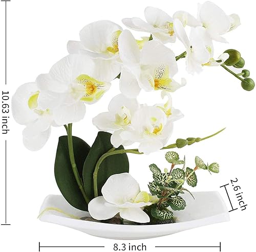Miniatura 7 de LIVILAN Orquídeas artificiales para decoración vívidas flores de seda para centro de mesa decoración del hogar oficina boda