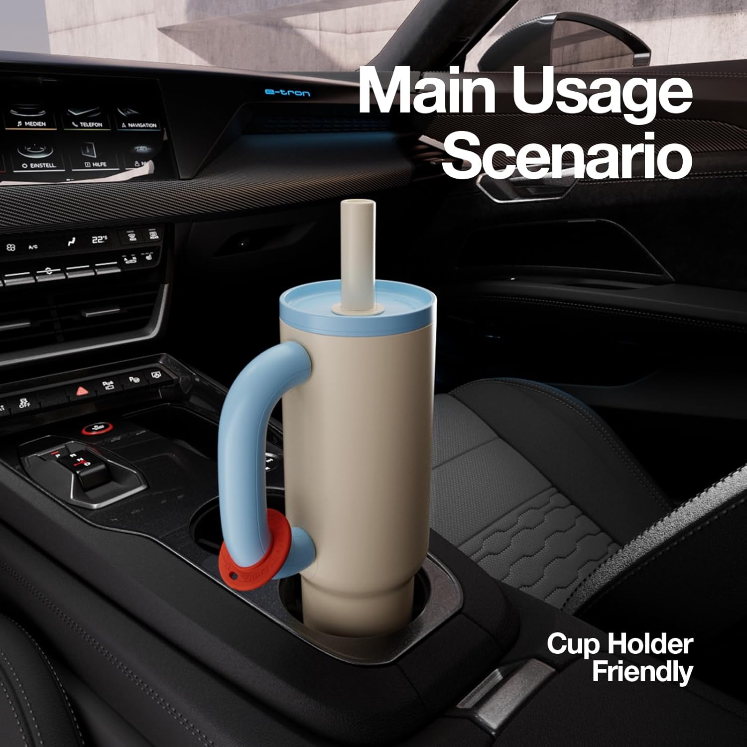 CHAKO LAB BaWang Insulated Stainless Steel Tumbler | Tumbler with Handle and Straw 33oz | Cup Holder Friendly for Travel | Leakproof Water Bottle | BPA-Free | 316 stainless steel liner| white＆blue - Image 6