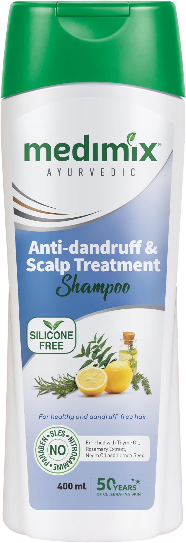 Medimix Enriched Ayurvedic Anti-Dandruff & Scalp Treatment Shampoo for Healthy and Dandruff-Free Hair (400 ml / 13.53 fl oz)