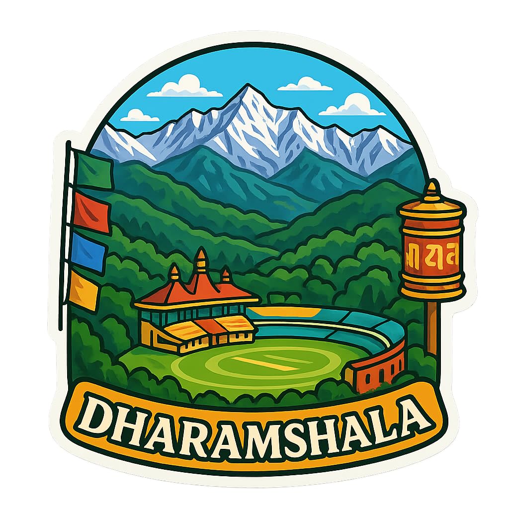 Hello Miniworld Dharamshala Fridge Magnet – Sparkle Effect Print with Matte Lamination | 6mm MDF Backing & Round Magnet | Himalayan Retreat Souvenir-image-11
