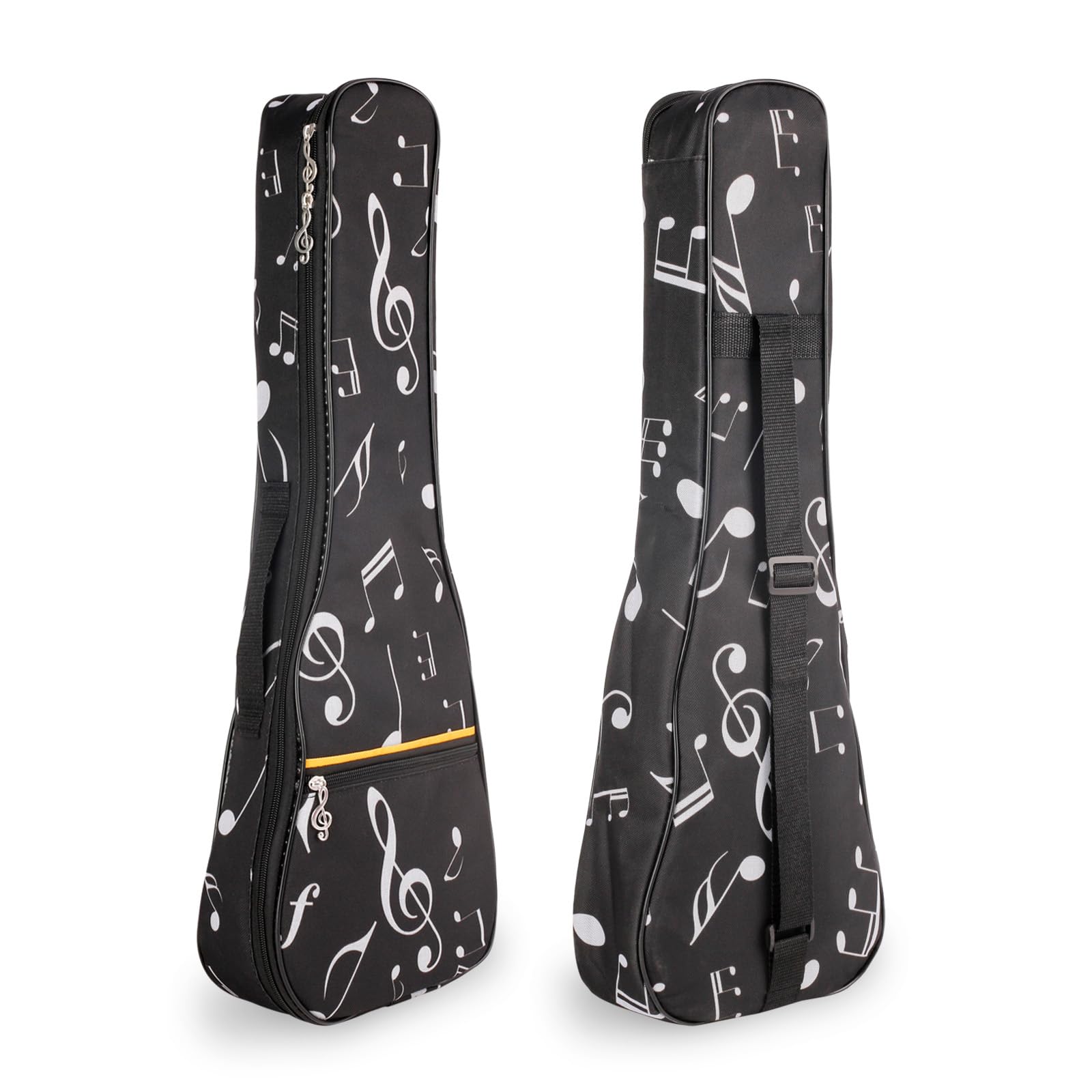 HilerPunk Musical Note Pattern Concert Ukulele Bag,Case,23Inch 600D Waterproof Oxford Ukulele bags Cases Single Shoulder Backpack with Adjustable