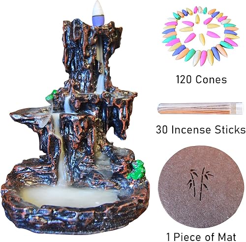Miniatura 2 de Resin Mountain Fall Backflow Waterfall Incense Burner, Attractive Home Decoration Incense Holder, Aromatherapy & Environment Cleansing