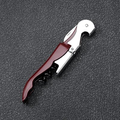 2 Pack Manual Wine Bottle Opener,Corkscrew Wine Key for Servers,Bartender Bottle Opener with Foil Cutter & Bottle Cap Remover,Beer & Wine Tool Accessories-wine red