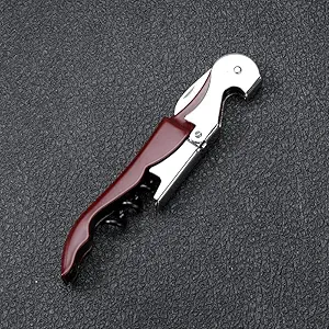 2 Pack Manual Wine Bottle Opener,Corkscrew Wine Key for Servers,Bartender Bottle Opener with Foil Cutter & Bottle Cap Remover,Beer & Wine Tool Accessories-wine red