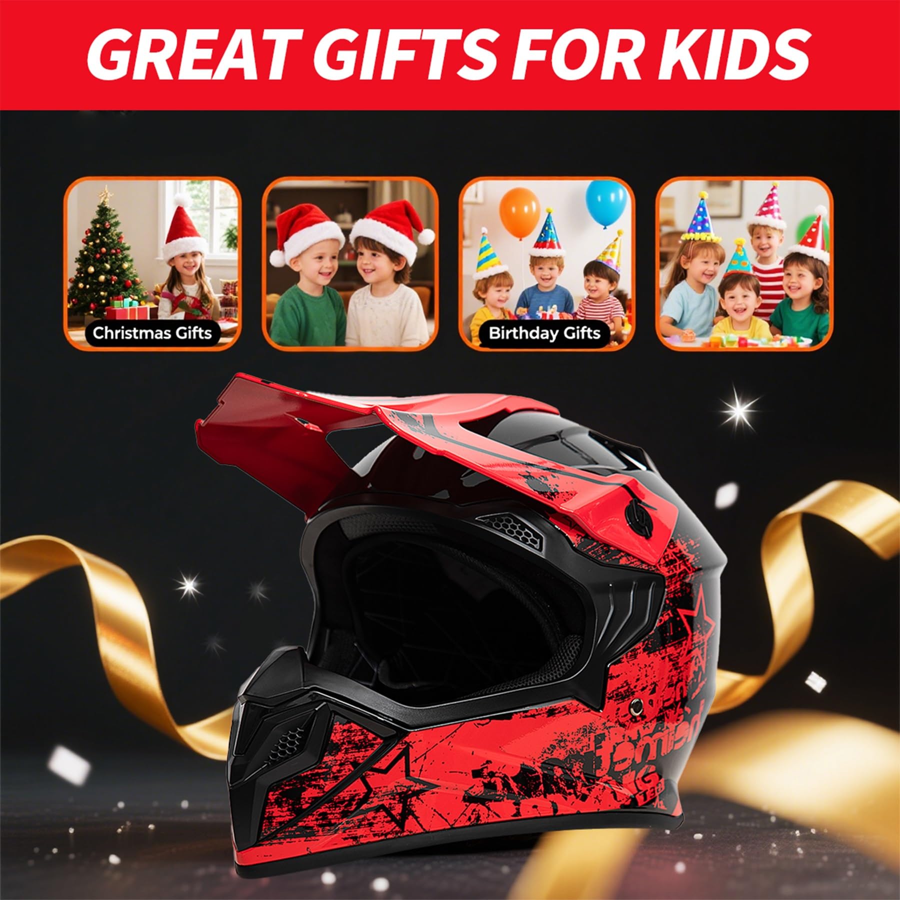 Motorradhelm Kinder, Motocross Helm ECE22.06 Zertifizierter, Herren Damen-Cross-Helm, MTB Fullface Erwachsener Motorrad Downhill für Mountainbike Bergbuggy Sport Schutz