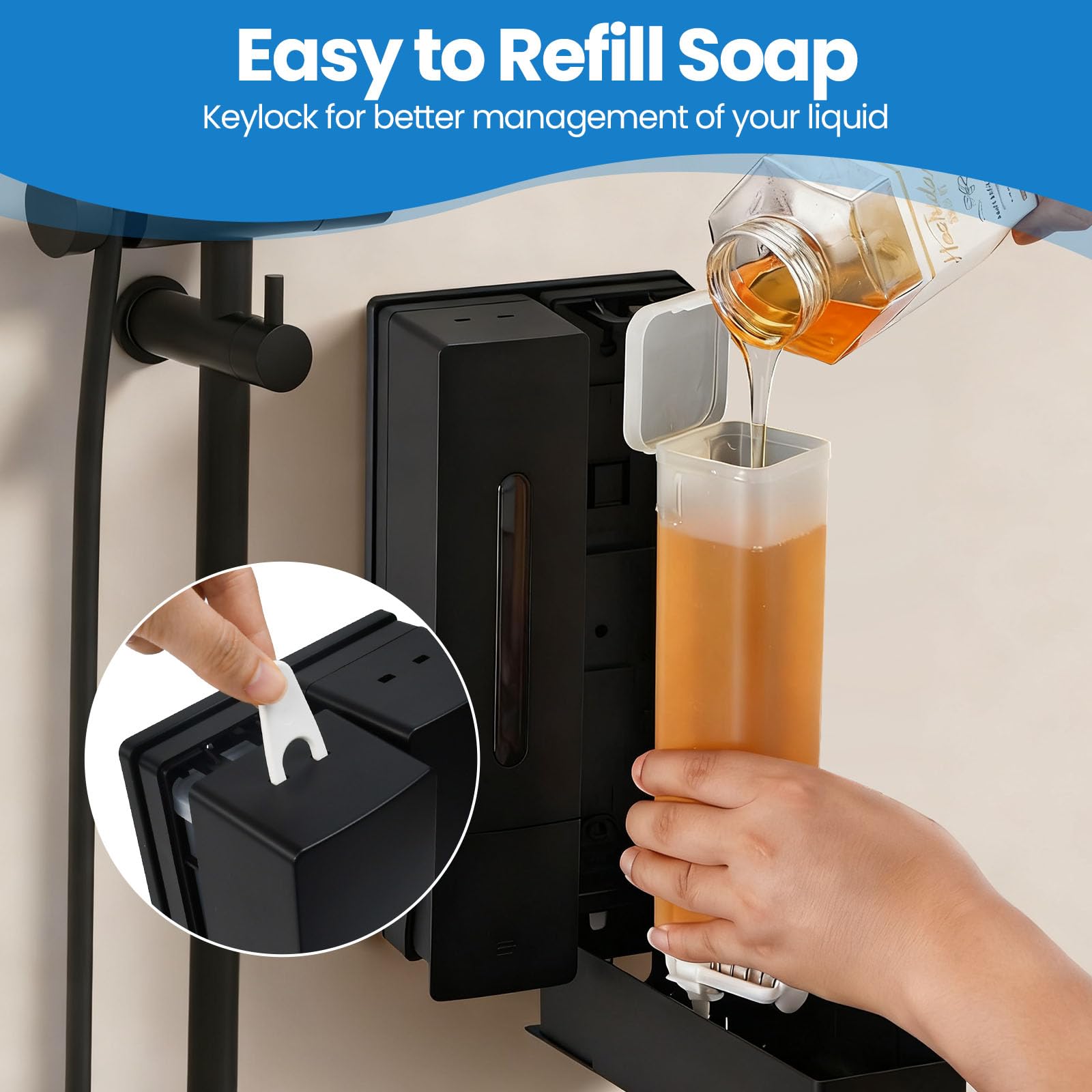 2er 400ml Seifenspender Wandbefestigung Shampoo Flaschen zum Befüllen Dusche Shampoo Spender Duschgel Soap Dispenser ohne Bohren Duschgelspender Spülmittelspender für Dusche Küche Badezimmer