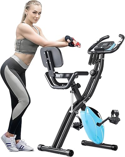 Miniatura 11 de Merax Bicicleta de entrenamiento para el hogar: bicicleta estática reclinada 2 en 1 y posiciones verticales de bicicleta de ciclismo para Azul