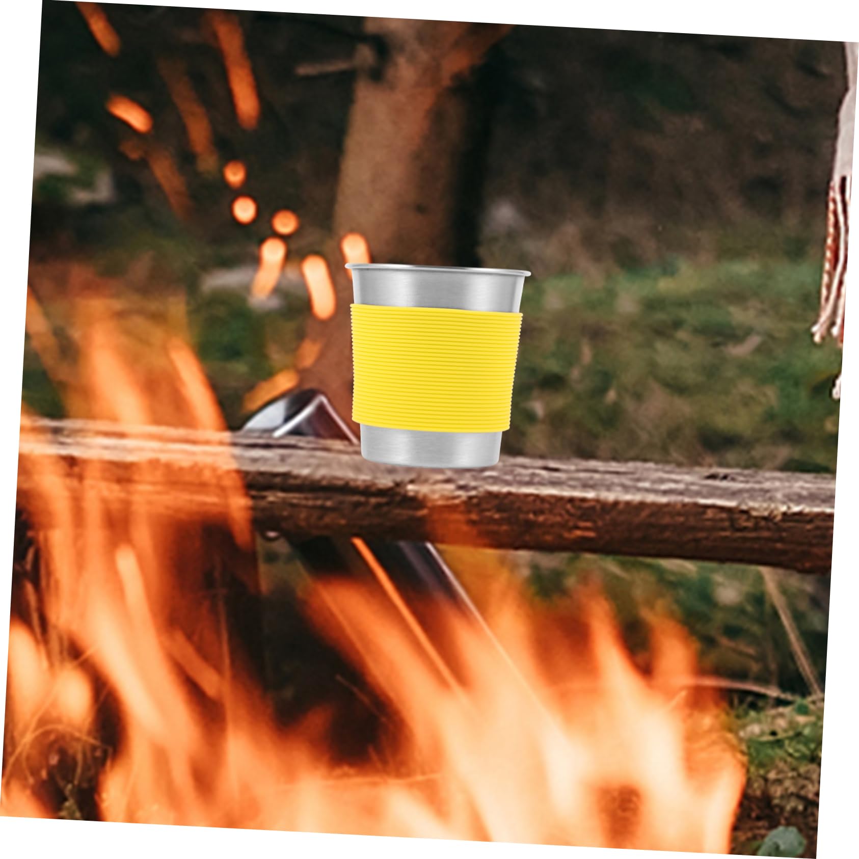 ibasenice 3 Sätze Tassen Mit Silikon Hülle Isolierte Campingbecher Für Tee Saft Robuste Metallbecher Für Outdoor Aktivitäten Zu Reinigen 2 Stück * 3