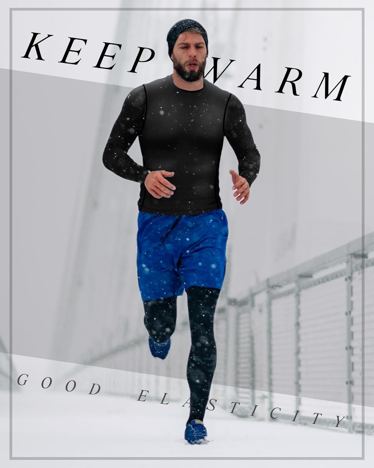 Hicarer 4 Pack Men's Thermal Compression Shirts Long Sleeve Fleece Lined Quick Dry Tops Athletic Base Layer for Winter Skiing - Image 5