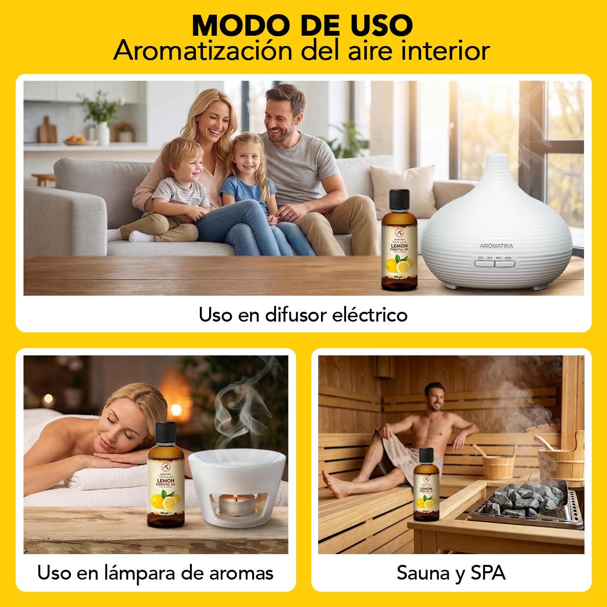 Aceite Esencial de Limón & de Naranja Dulce 2x100 ml - Citrus Limon - Citrus Sinensis - Natural y Puro - Aceites Esenciales para Difusores - Fragancias para el Hogar - Aroma Cítrico - Aromaterapia