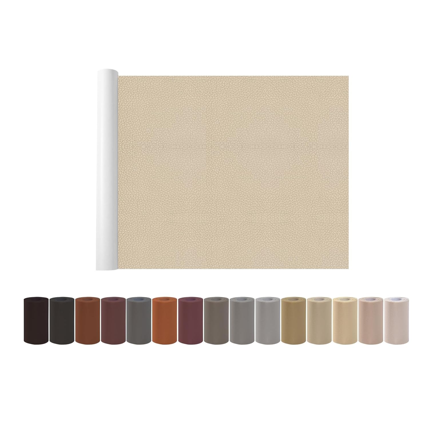 Leather Repair Patch Tape, Light Beige 17 x 61 Inches Self Adhesive Leather Repair Kit for Furniture, Car Seat,Vinyl Leather Repair Kit for Office Chairs, Bags, Luggage 17 x 61 Inches Light Beige