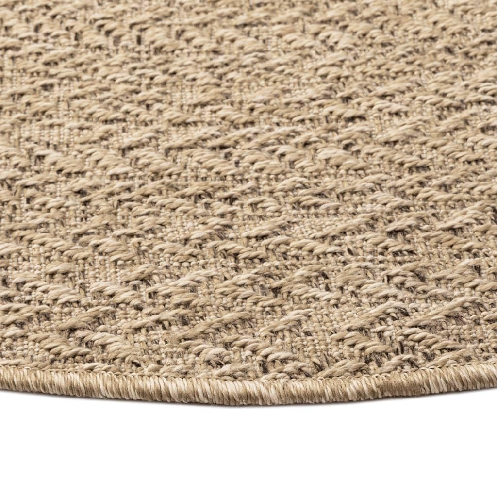 vidaXL Teppich ZIZUR Ø 200 cm Jute-Optik Indoor und Outdoor