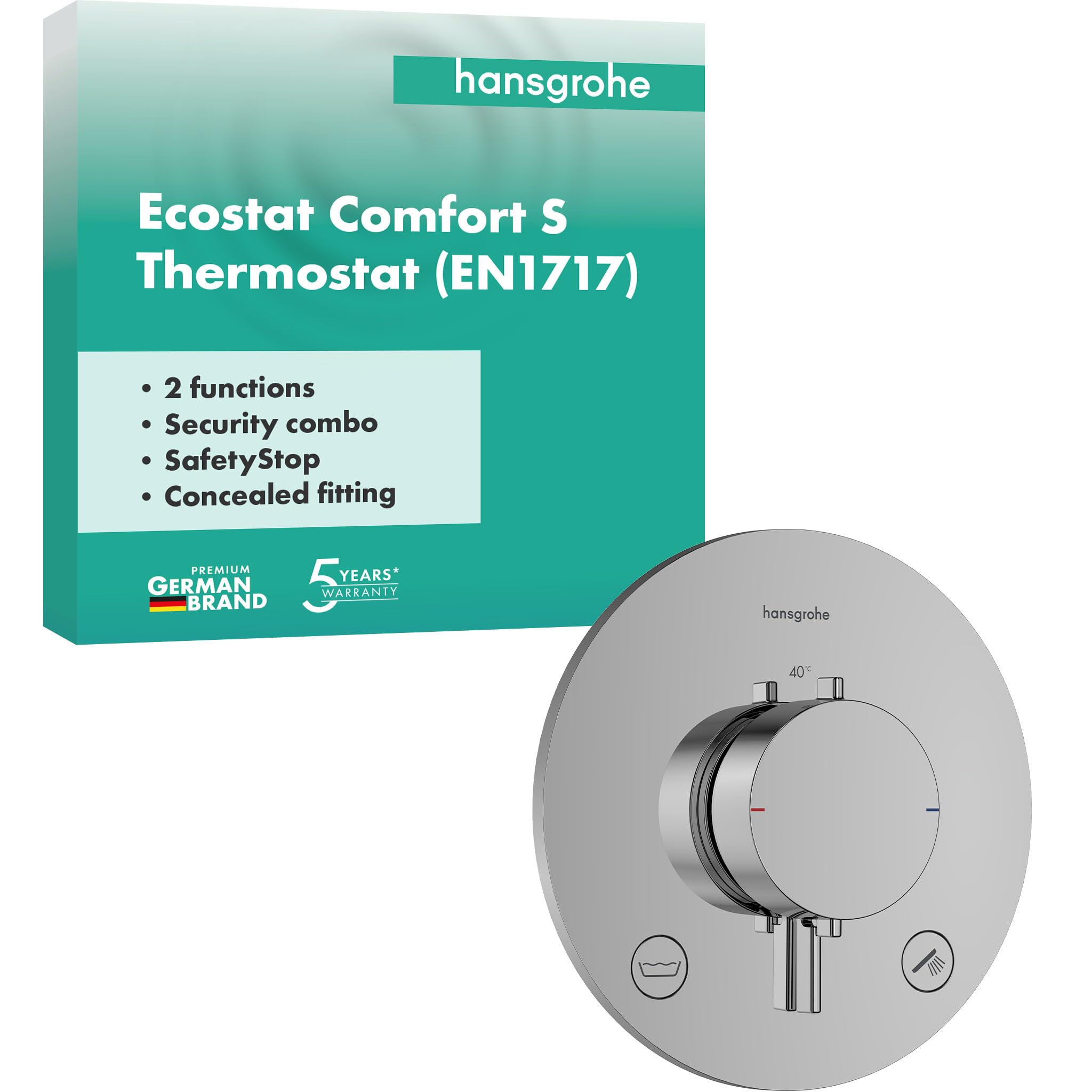 Thermostat de douche encastré pour salle de bain familiale hansgrohe Ecostat Comfort S