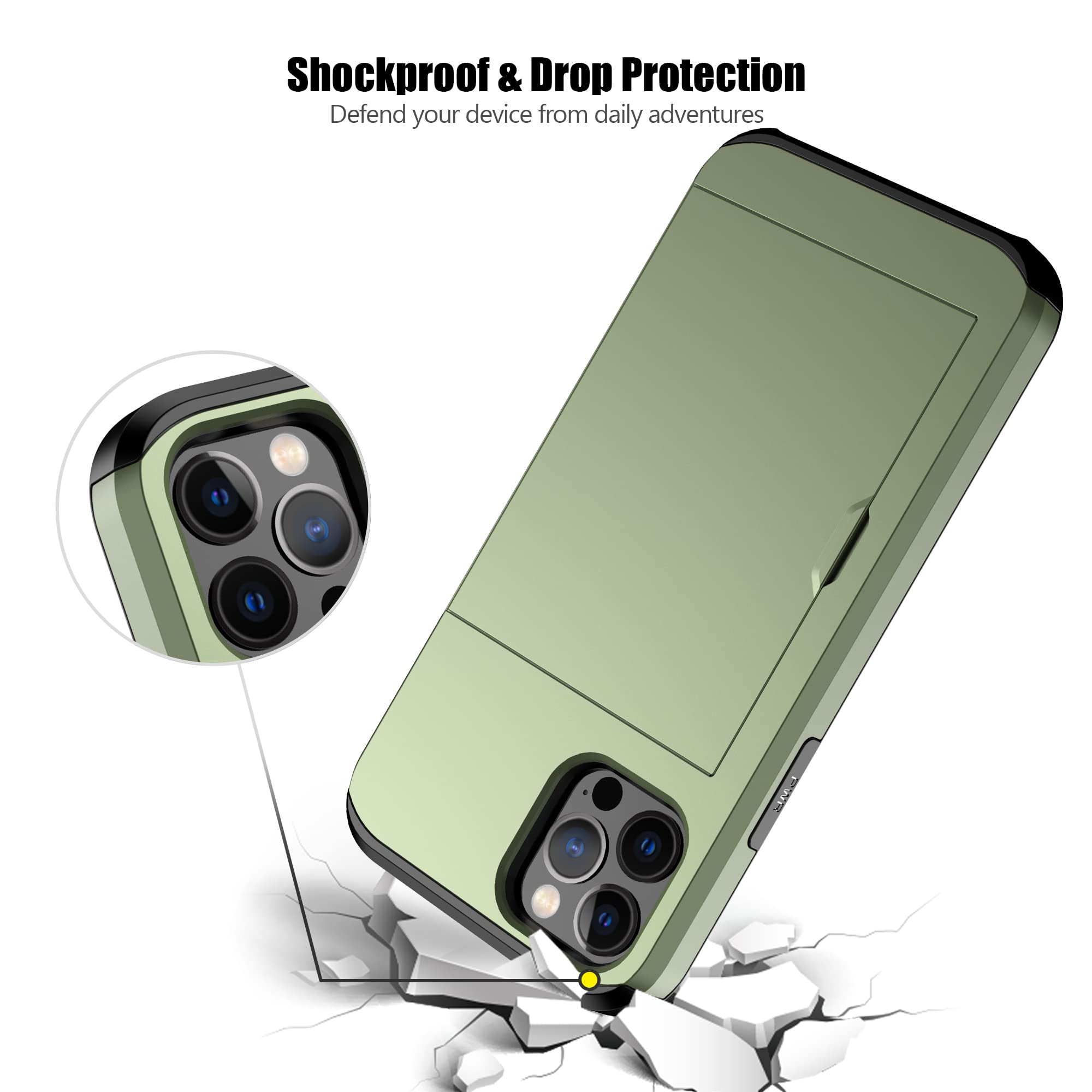 Nvollnoe Custodia A Portafoglio Per IPhone 12 Con Porta Carte – Doppio Strato Antiurto, Slot Nascosto Per 5 Carte