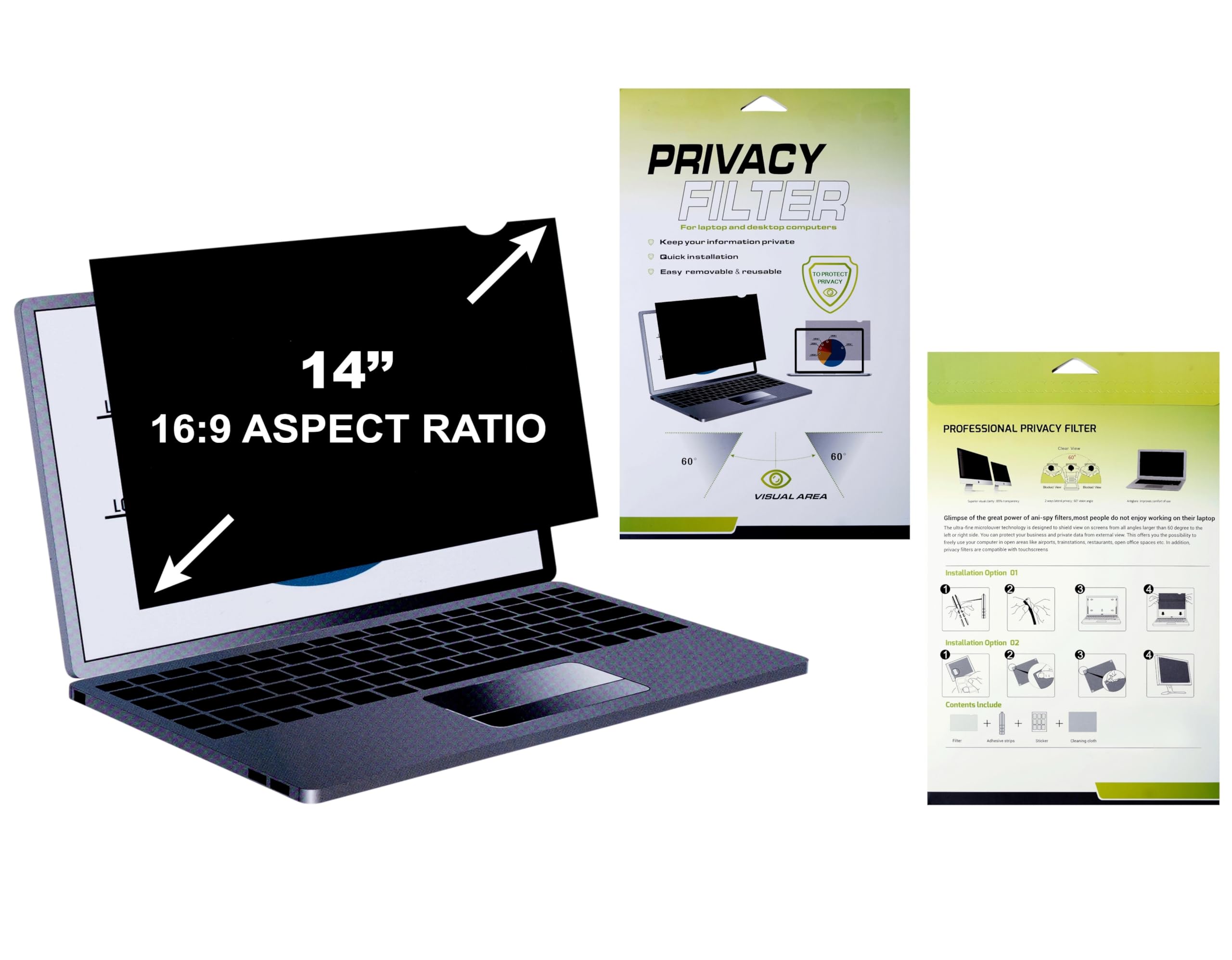 14 Inch Premium Privacy Filter - Anti Spy + Anti Glare Super Visual Clarity Privacy Screen Protector (B0C96V4RVQ) Amazon Price History, Amazon Price Tracker