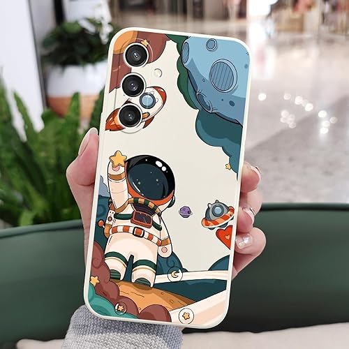 Miniatura 3 de LEECG Funda para Galaxy S23 FE, diseño creativo de impresión lateral de astronauta para Samsung S23 FE 5G, funda protectora resistente de silicona