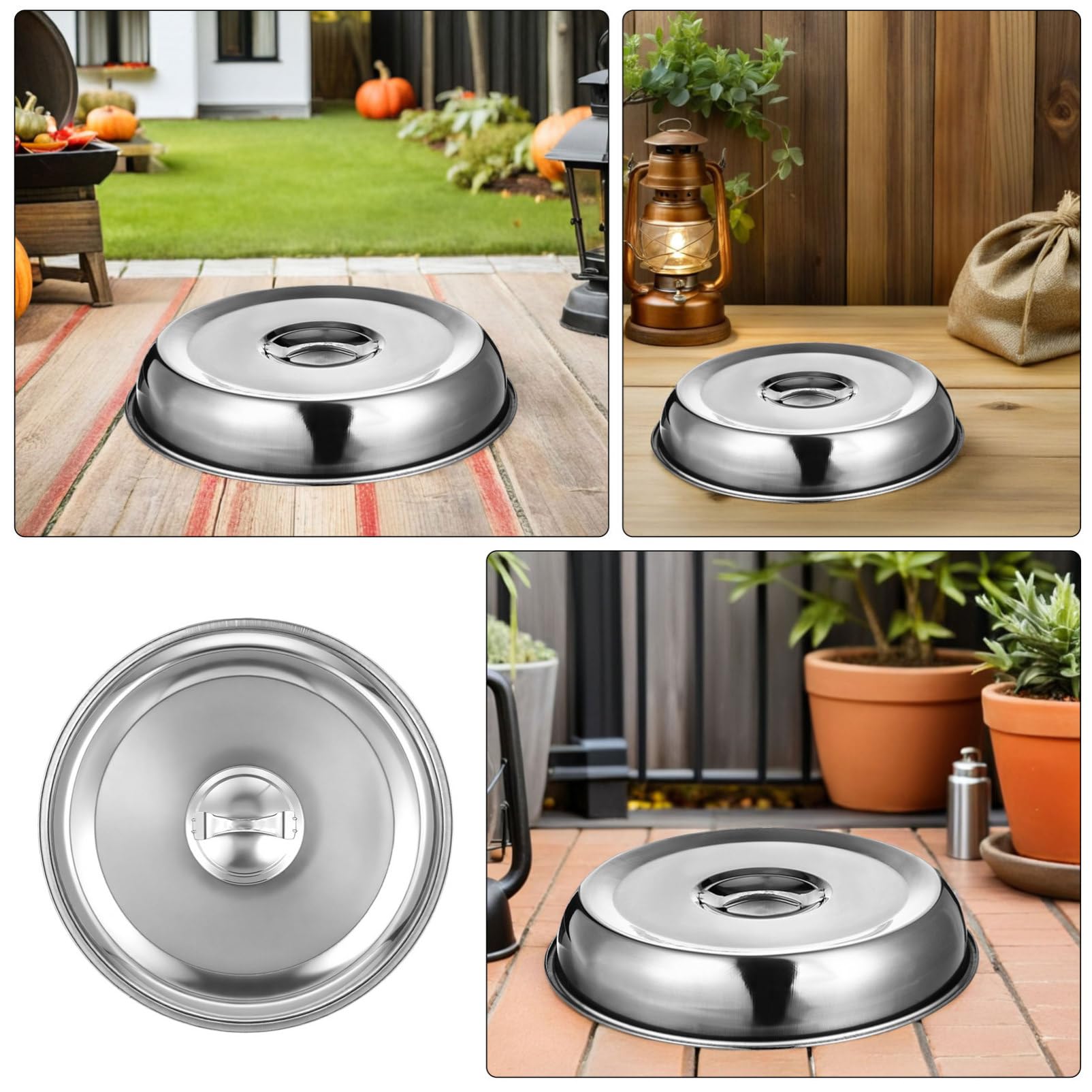 YARNOW 4 Pezzi Copertura Accessorio Versatile in Inossidabile per Barbecue per Cucina Riscaldamento Uniforme, per Bistecche e Hamburger Picnic e Riunioni