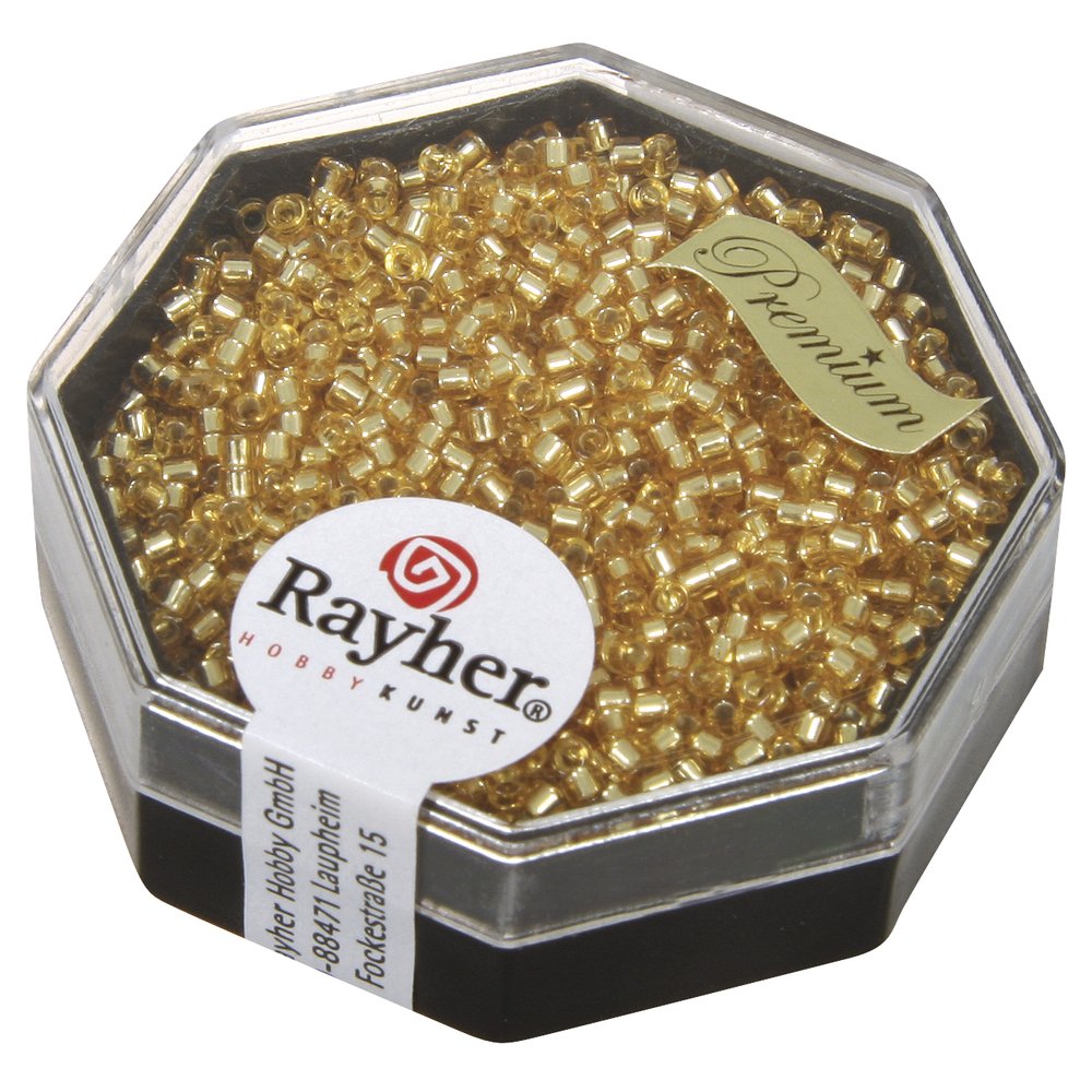 Hobby 14762807 DELICA Rayher-rocailles, 1.6 mm diameter with silver fitting 6 G, Light Topaz