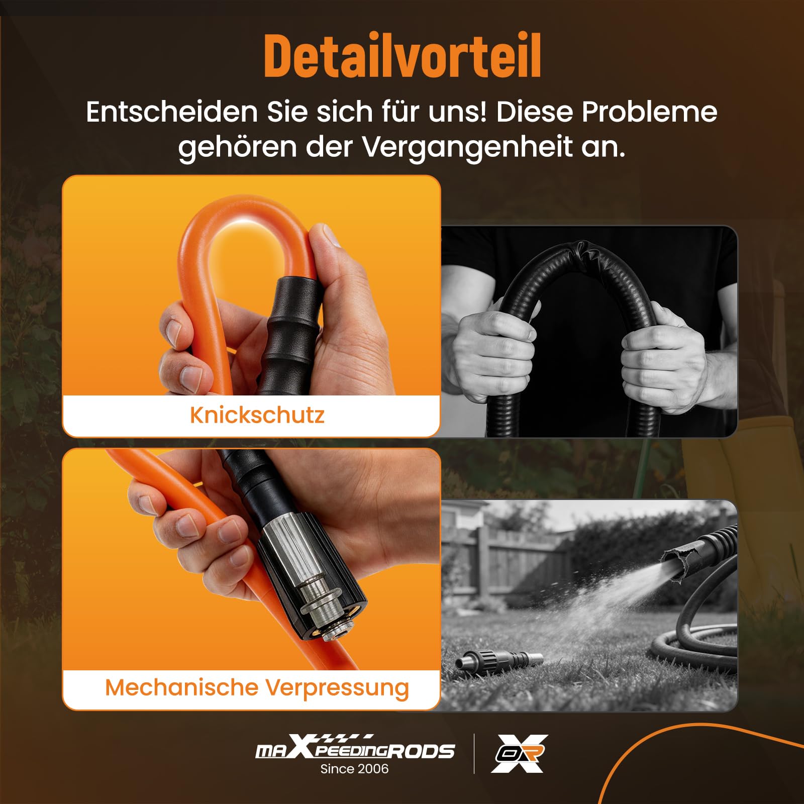 maXpeedingrods Set di tubi per la pulizia dei tubi, 100FT (30 m), universale, per la pulizia dei tubi ad alta pressione, adattatore angolare NPT da 1/4", per scarico, WC, fogne, lavaggio auto (5800