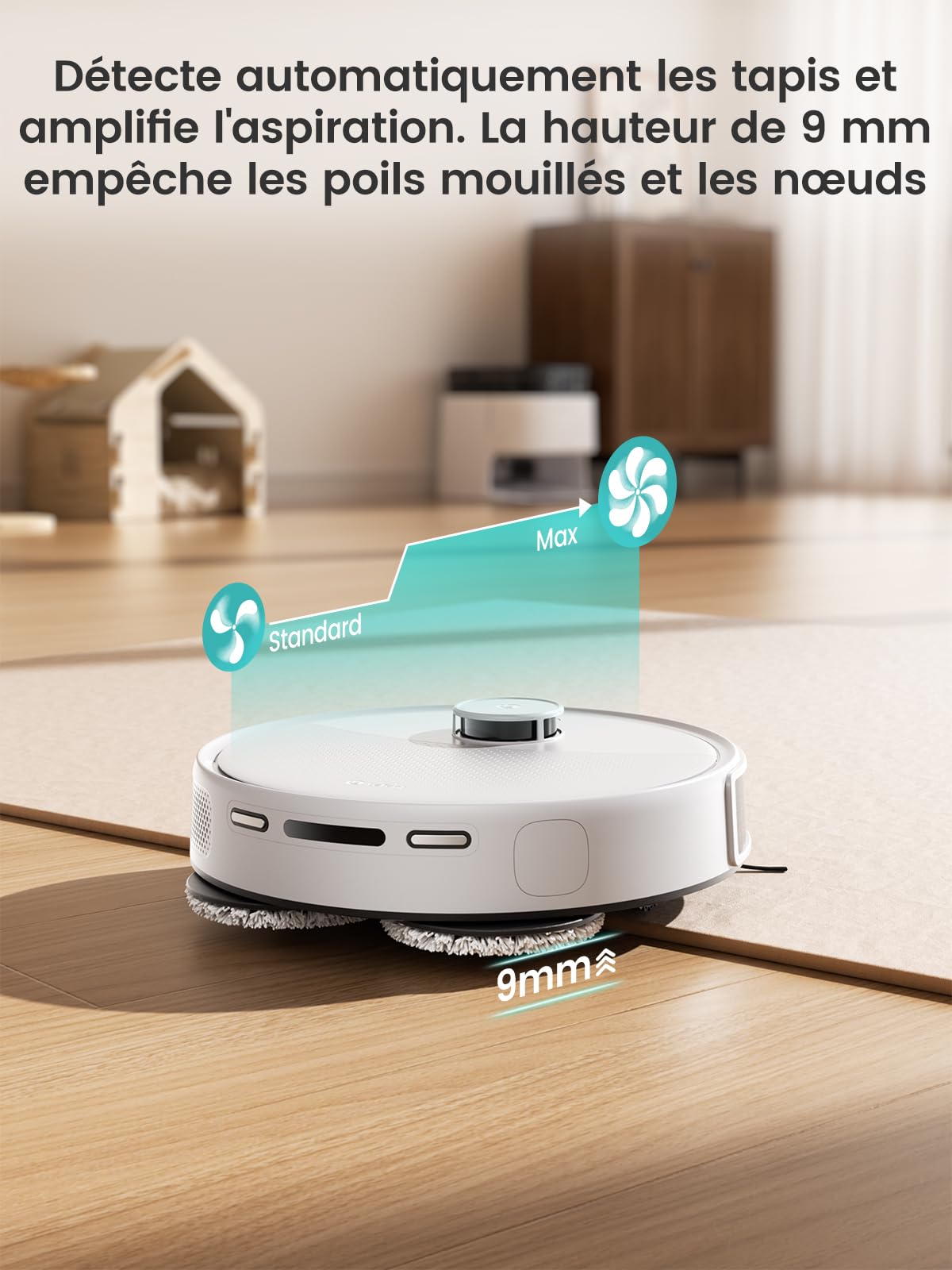 Lefant M3 Robot Aspirateur Laveur 12 000 Pa, Station Multifonctionnelle, Double Serpillière Rotative 200 TR/Min, Navigation dToF, Évitement d'obstacles PSD, 220min, WiFi 5G/APP/Alexa