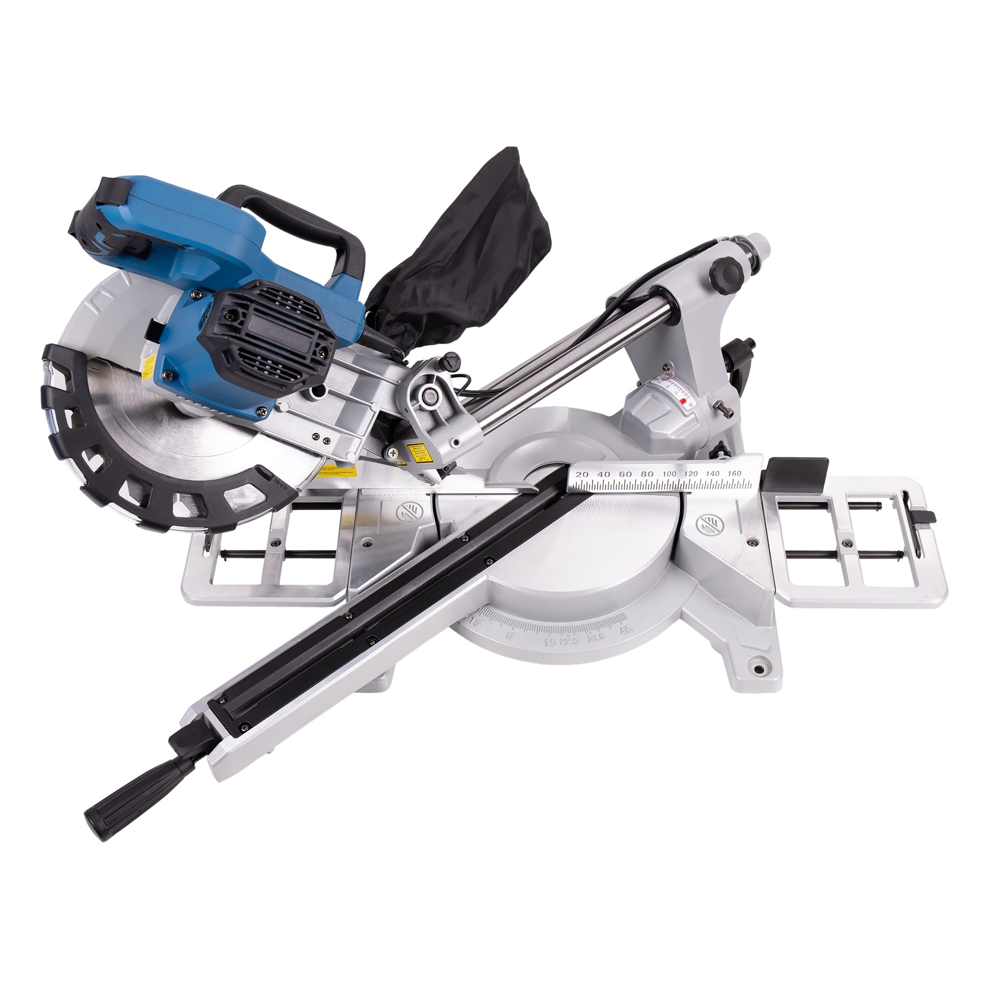 Cofan Ingletadora eléctrica con cable 1450 W Ø210 mm 5000 rpm, Corte doble bisel e inglete, guía láser, barra deslizante, bolsa de serrín, engranajes reforzados