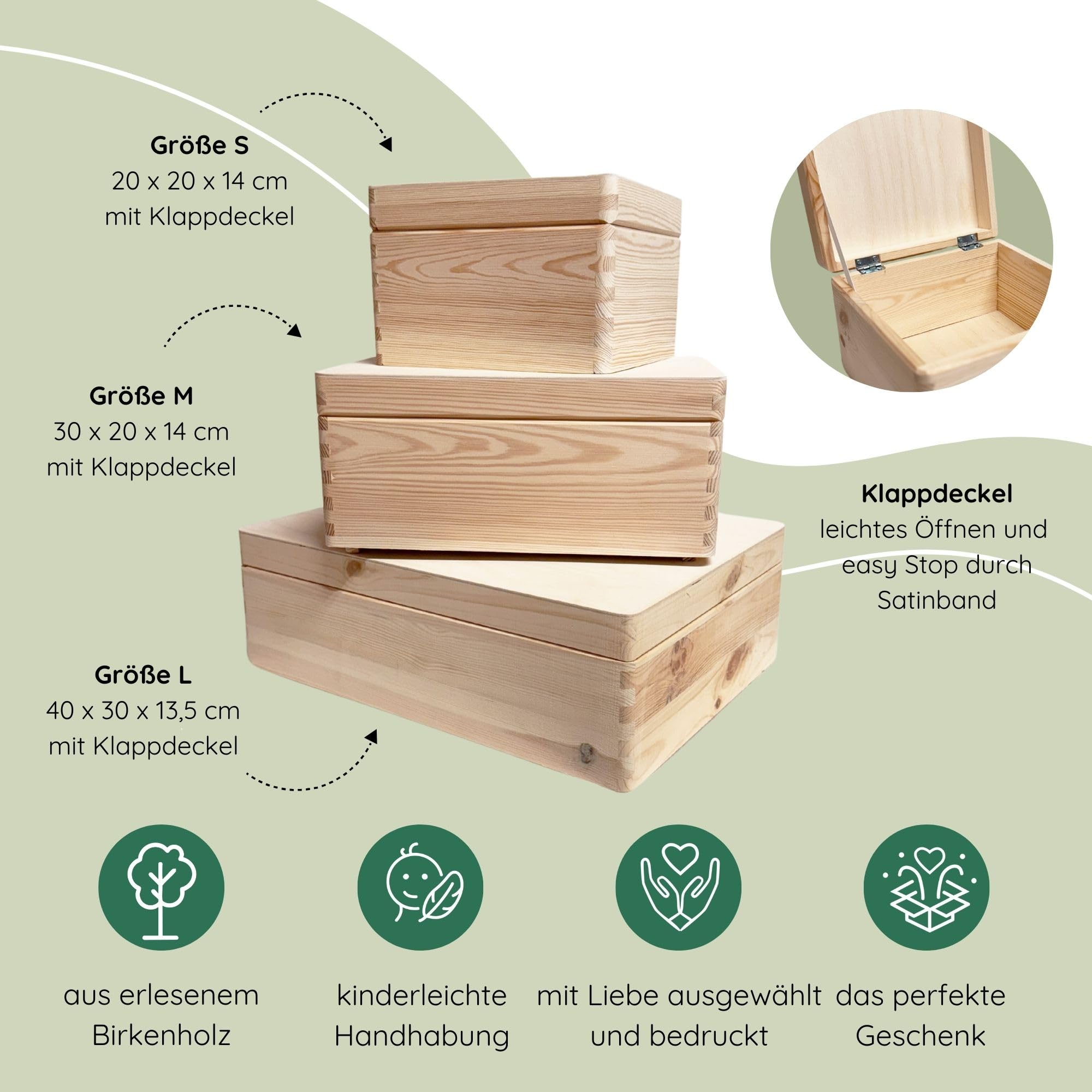 Erinnerungskiste Hochzeit aus Holz - Personalisiert mit Name - Aufbewahrungsbox Hochzeitsgeschenk Geschenkbox L (40x30x13,5 cm) Auto