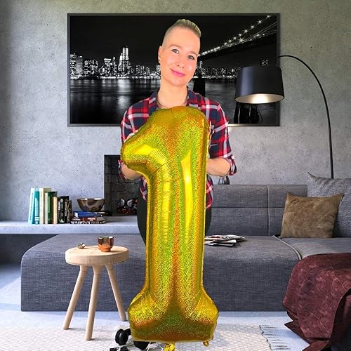 Miniatura 2 de DIWULI Globos dorados de 40 pulgadas, globos grandes del número 18, globos dorados grandes, decoraciones de fiesta de cumpleaños de 18 años,