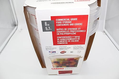 Miniatura 2 de Studderz Cambro - Contenedores de almacenamiento de alimentos de grado comercial (2) con tapas, paquete de 6 cuartos de galón, color rojo (6QT2PK)