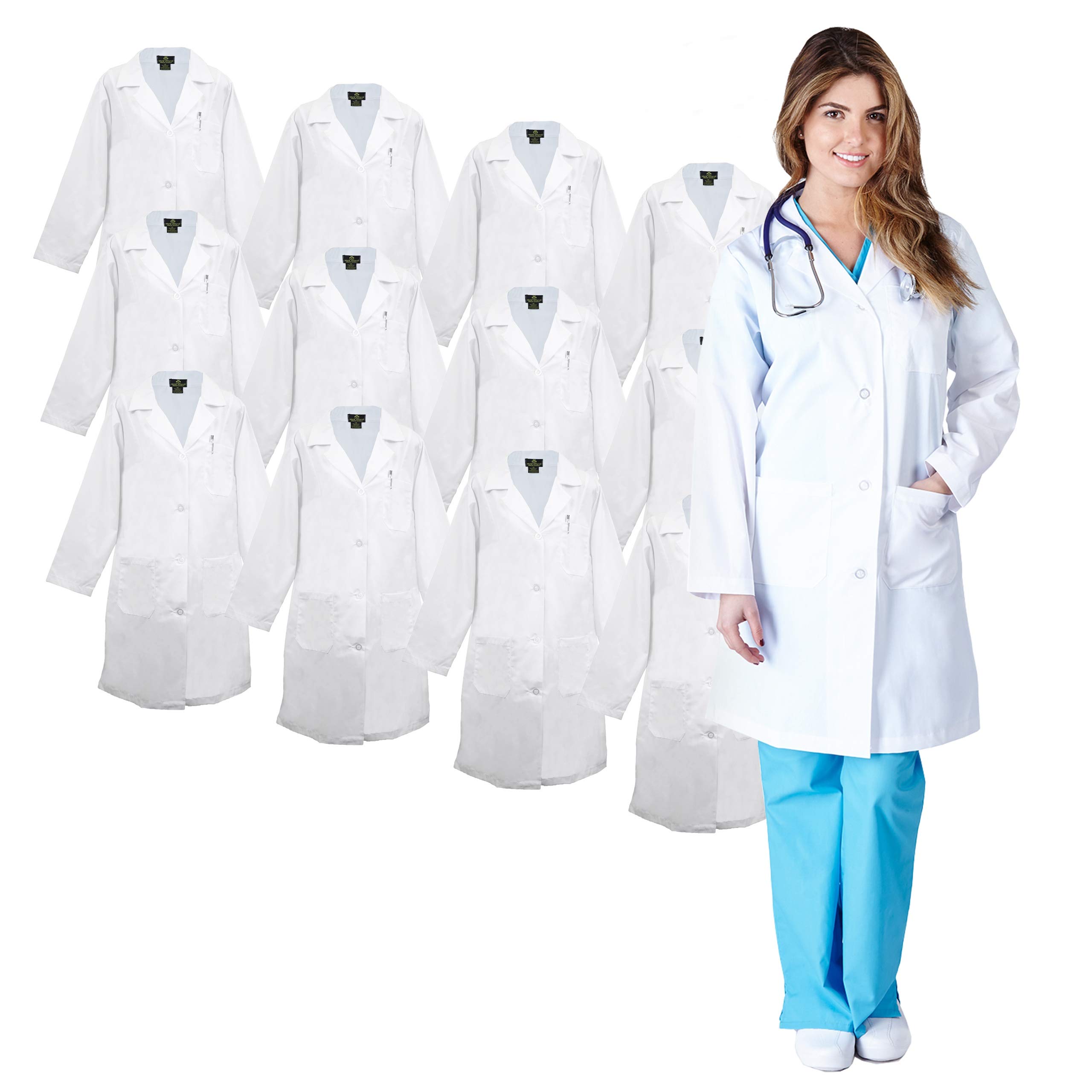 Natural Uniforms De las mujeres Ropa de trabajo profesional Labcoat Pequeña Blanco