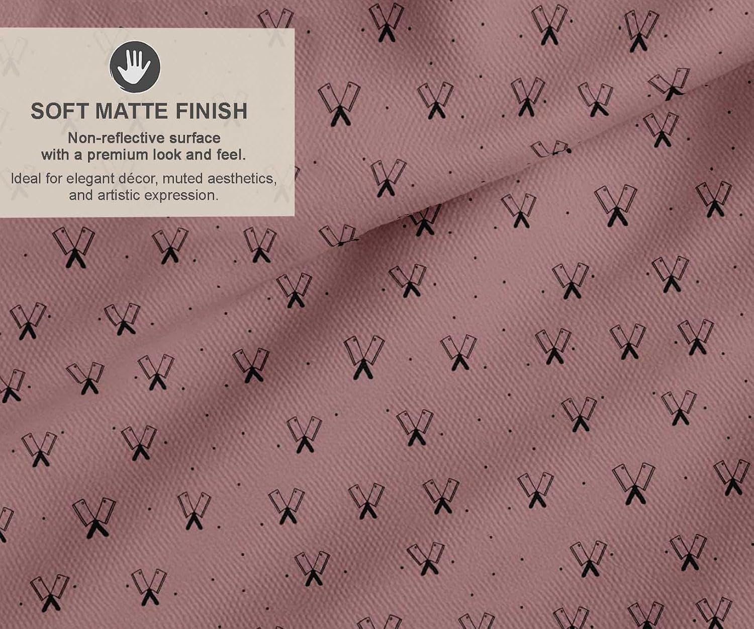 Soimoi Cotton Canvas Fabric - Tools Print, Dusty Rose | 42" Wide | Sold by The Yard | Medium Weight Upholstery Fabric for Home Décor, Bags & DIY Projects image 2