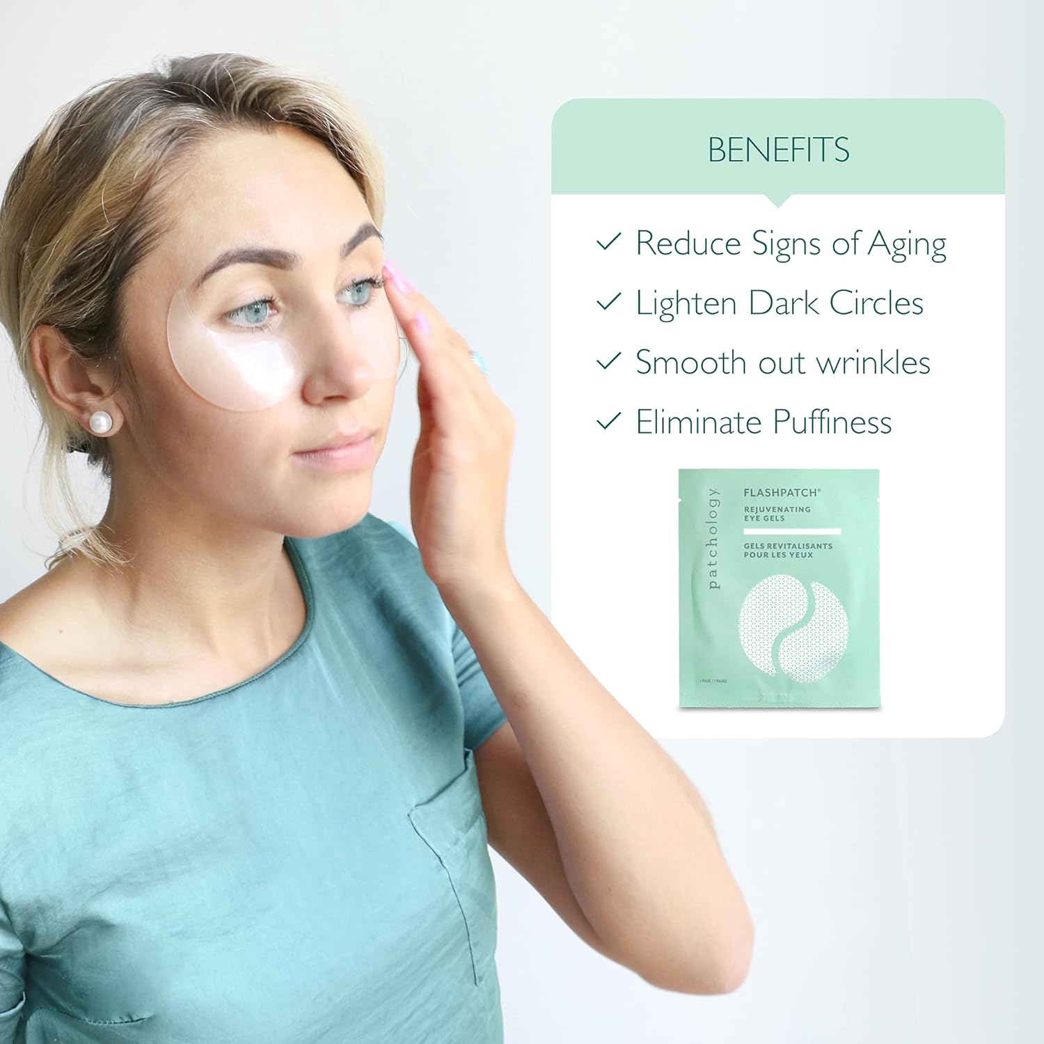 Patchology Rejuvenating Eye Bags Gels - Hydrating Patch w/Caffeine & Collagen - Under Eye Patches For Dark Circles - Puffy Eyes Care, Treatment & Moisturizer - Puffiness & Wrinkles Reducer (5 ​Pairs) : Everything Else