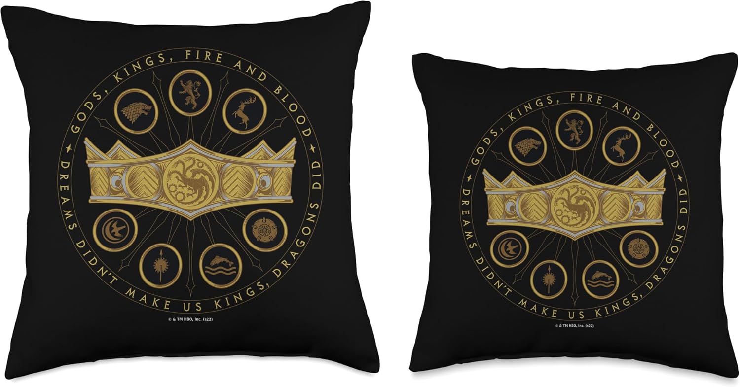 House of the Dragon God, Kings, Fire And Blood Throw Pillow