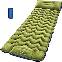 Vista 15 de Colchoneta para dormir, almohadilla de dormir compacta para acampar con almohada bomba de pie integrada, colchoneta inflable para viajes
