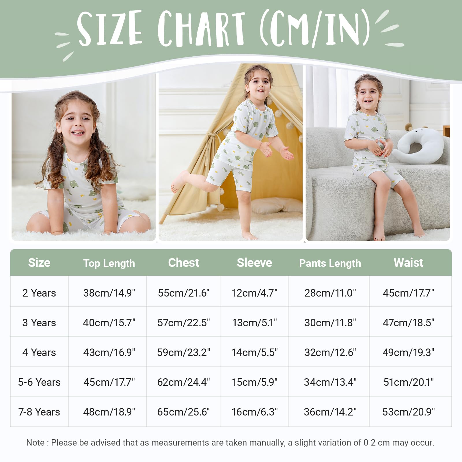 HAHASHOW Pigiama Bambina Estivo bambù Completi Estivi Bambino Traspirante Maglietta Bambino e Pantaloncini Bambina 2-8 Anni