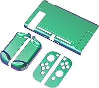 Vista 9 de eXtremeRate PlayVital - Cubierta trasera brillante para consola Nintendo Switch, controlador de mano NS Joycon protector separable carcasa dura