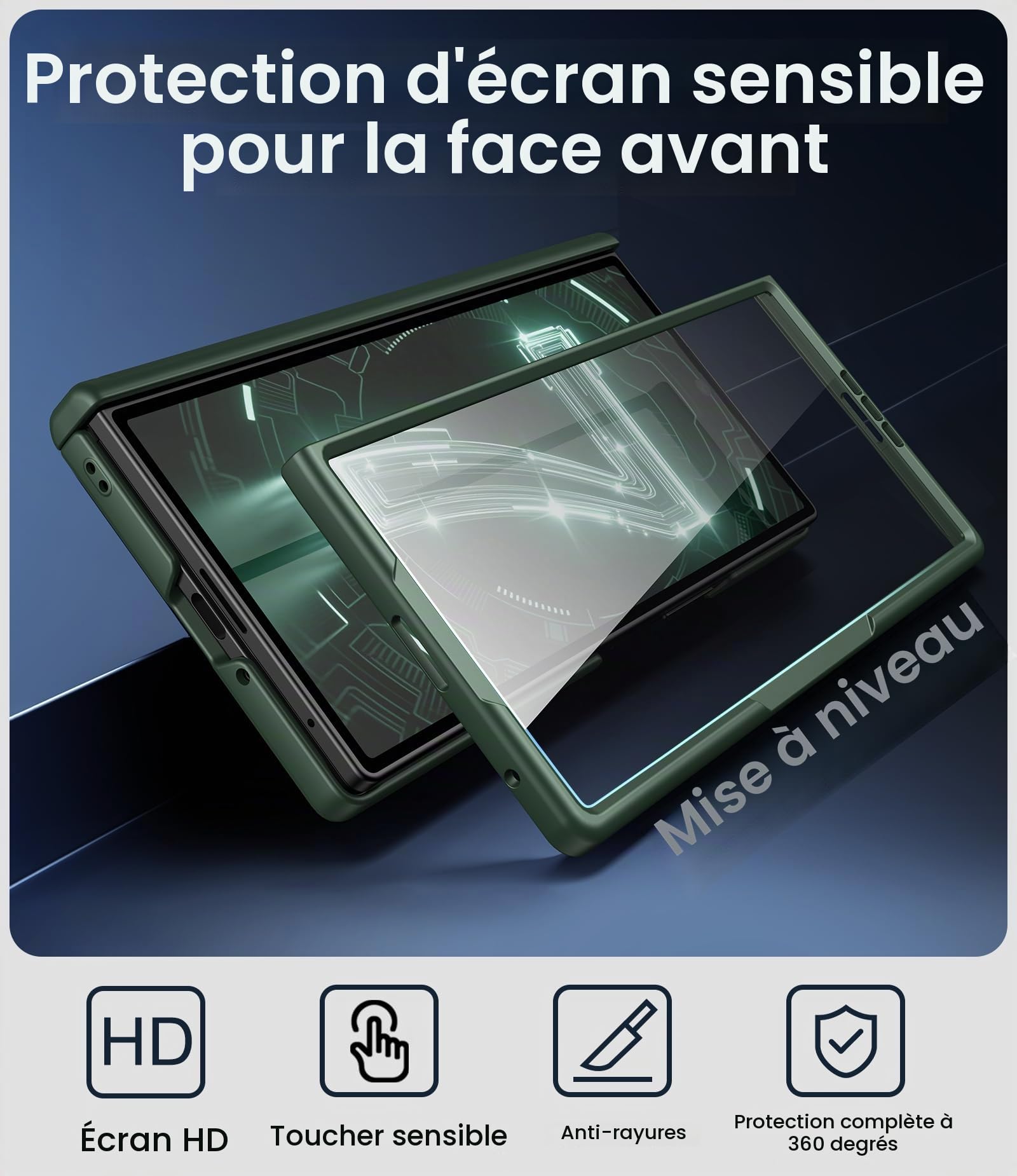 Coque pour Samsung Galaxy Z Fold7 avec Protection de Charnière, Vert