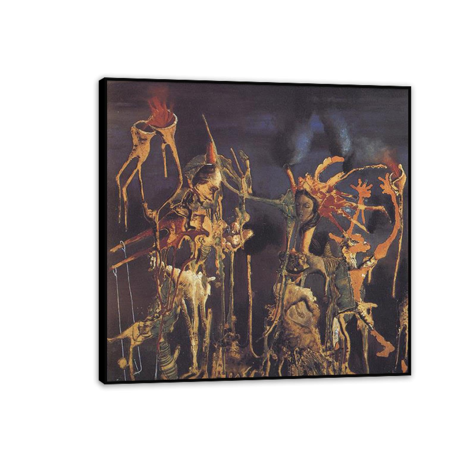 MYCGGDGH Remedios Varo Canvas Wall Art Reproductions of Famous Paintings Vegetal Puppets Remedios Varo Art Prints Wall Decor for Living Room Bedroom Home Decor 30x30cm(12x12in) Black Framed