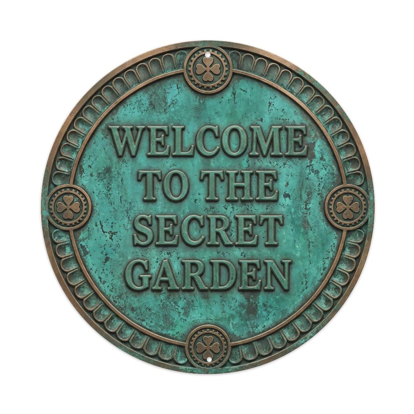 Vintage Welcome Secret Garden Floral Timeless Metal Tin Sign