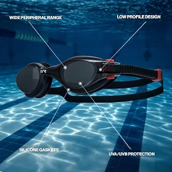 TYR Adult Vesi Goggles - Low Profile Pool Training Fitness Swim Eyewear