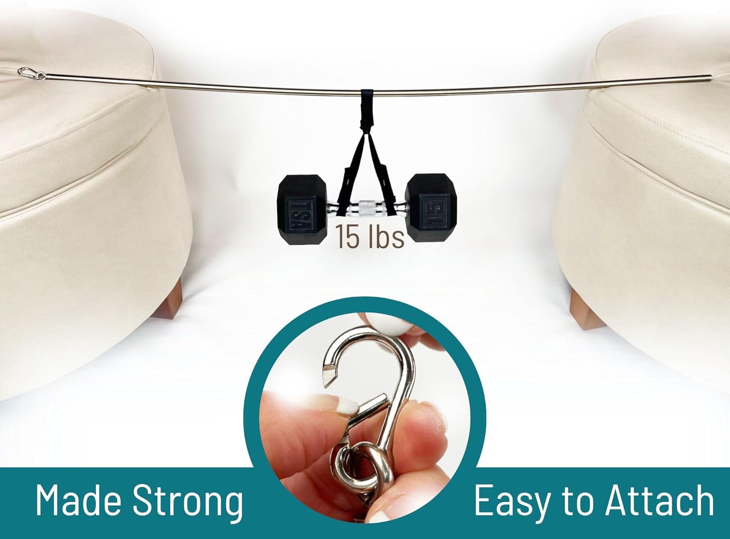 36 inch (2 Pack) Stainless Steel Iron Curtain Pull Wand - Drapery Pull Rod - Versatile Curtain Wand - Strong Metal Drapery Wand (36in SS 2Pk)