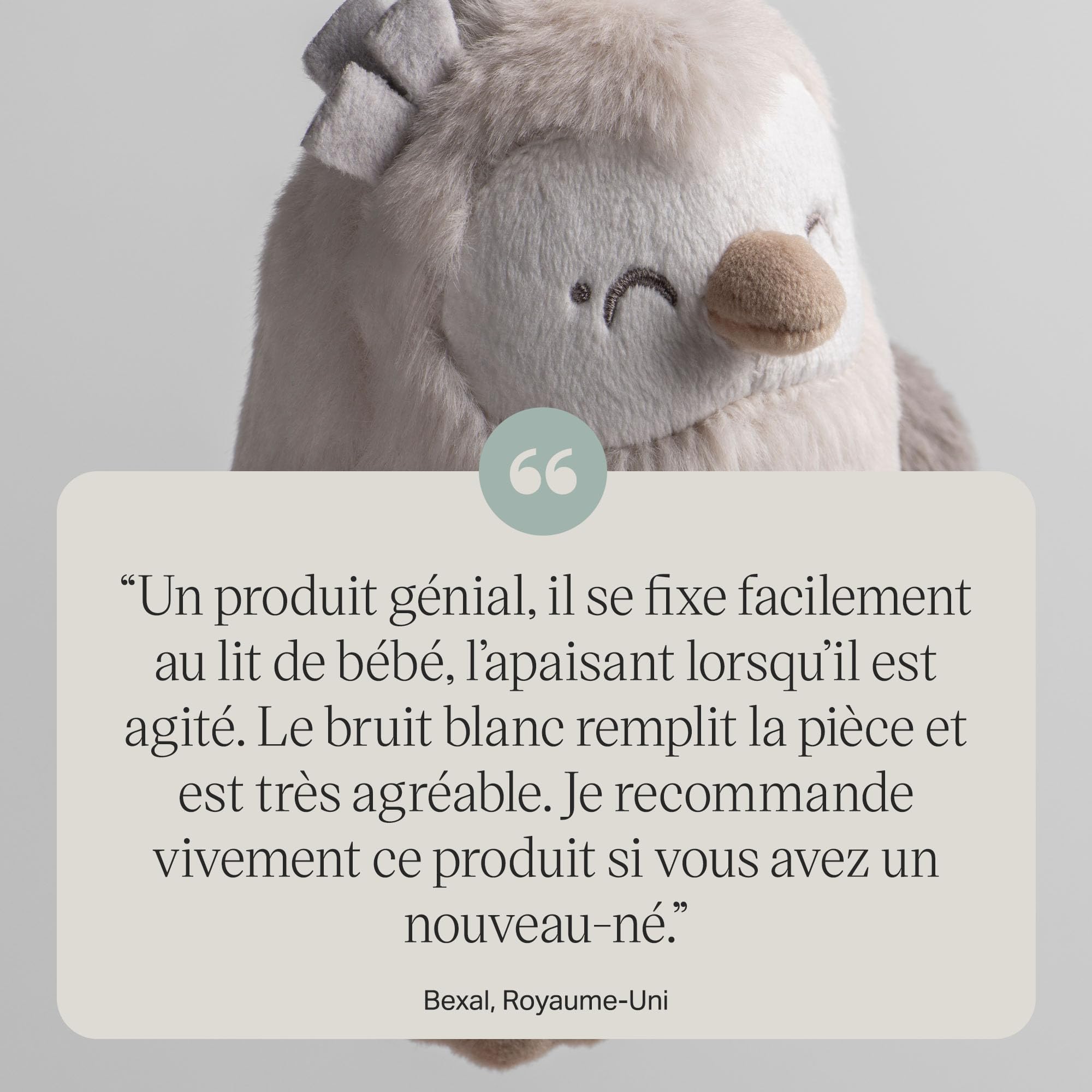 Tommee Tippee Mini OllieChouette Aide au sommeil portable bruit blanc machine rechargeable USB 72h lavable
