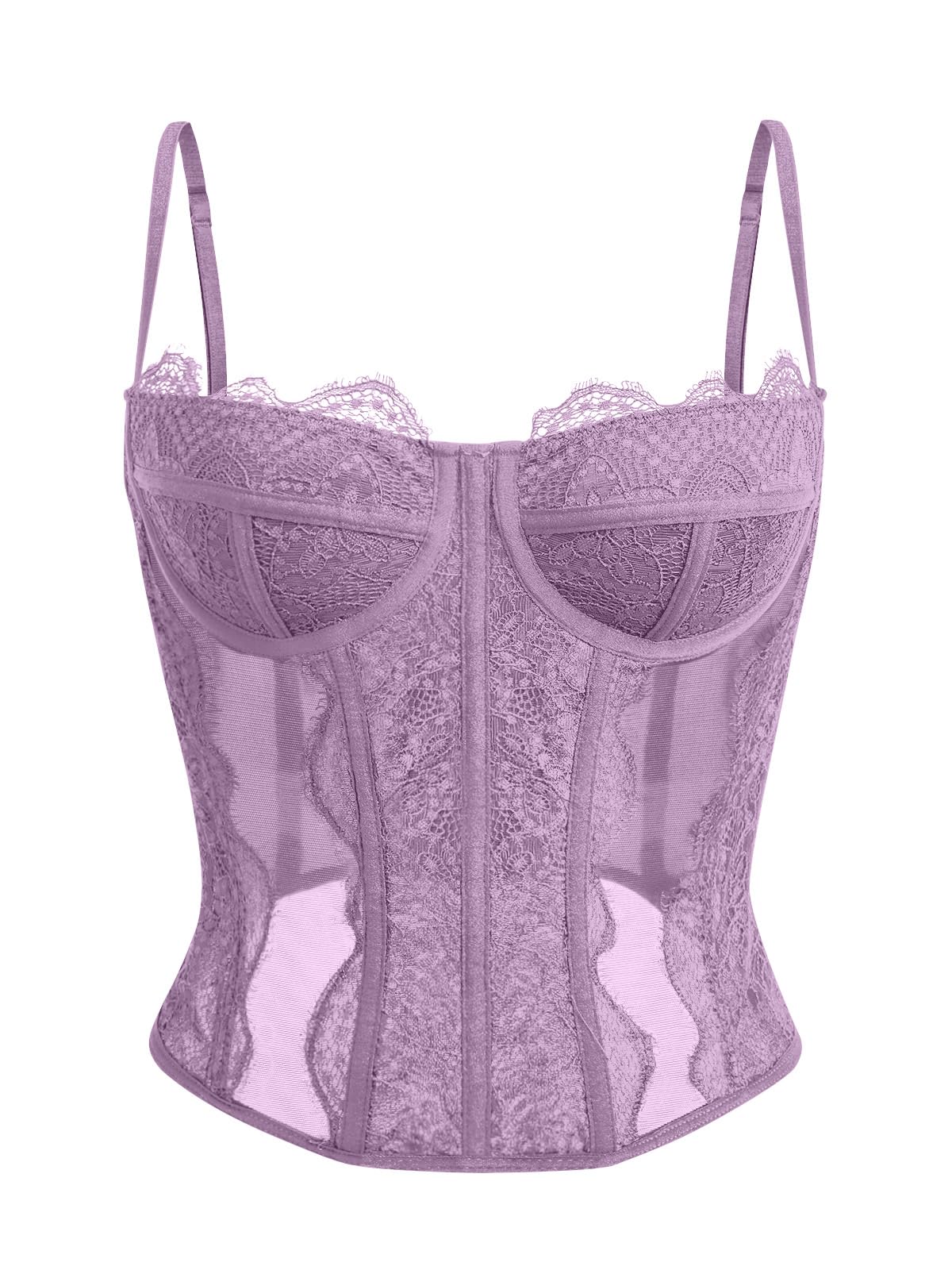 Dealmore Corset Tops for Women Going Out Fall Fashion Crop Sexy Lace Outfit