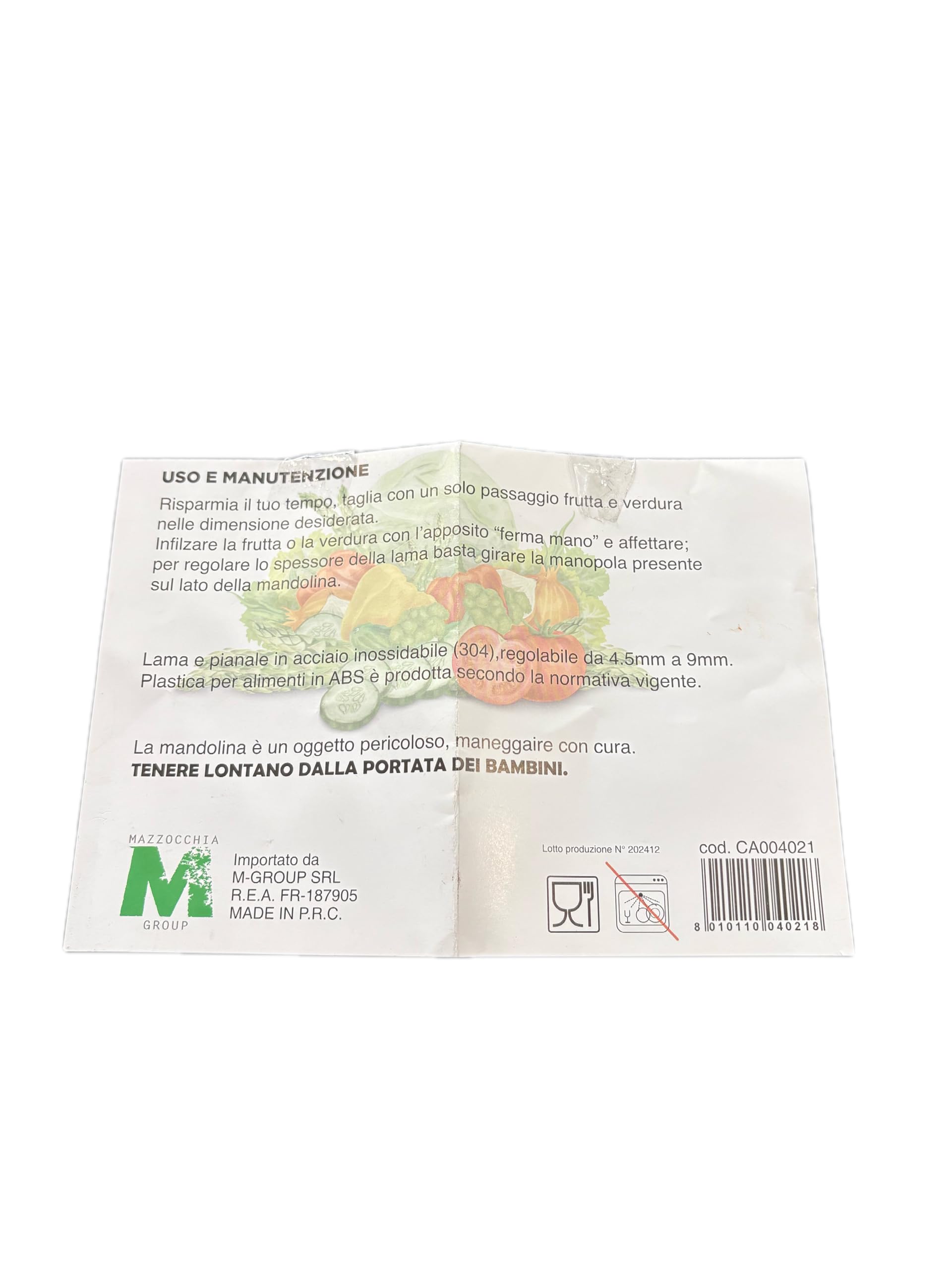 Mandolina in Acciaio Inossidabile, Affettatrice Professionale Multitaglio con Lame Regolabili, Julienne e Fette Perfette per Verdure e Frutta