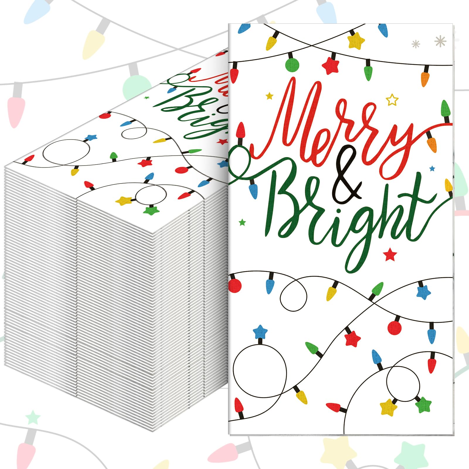 Sherr Paquete de 200 servilletas de Navidad, toallas de papel ligeras de Navidad para invitados, servilletas de baño desechables de 2 capas, toallas de mano de papel decorativas para Navidad,