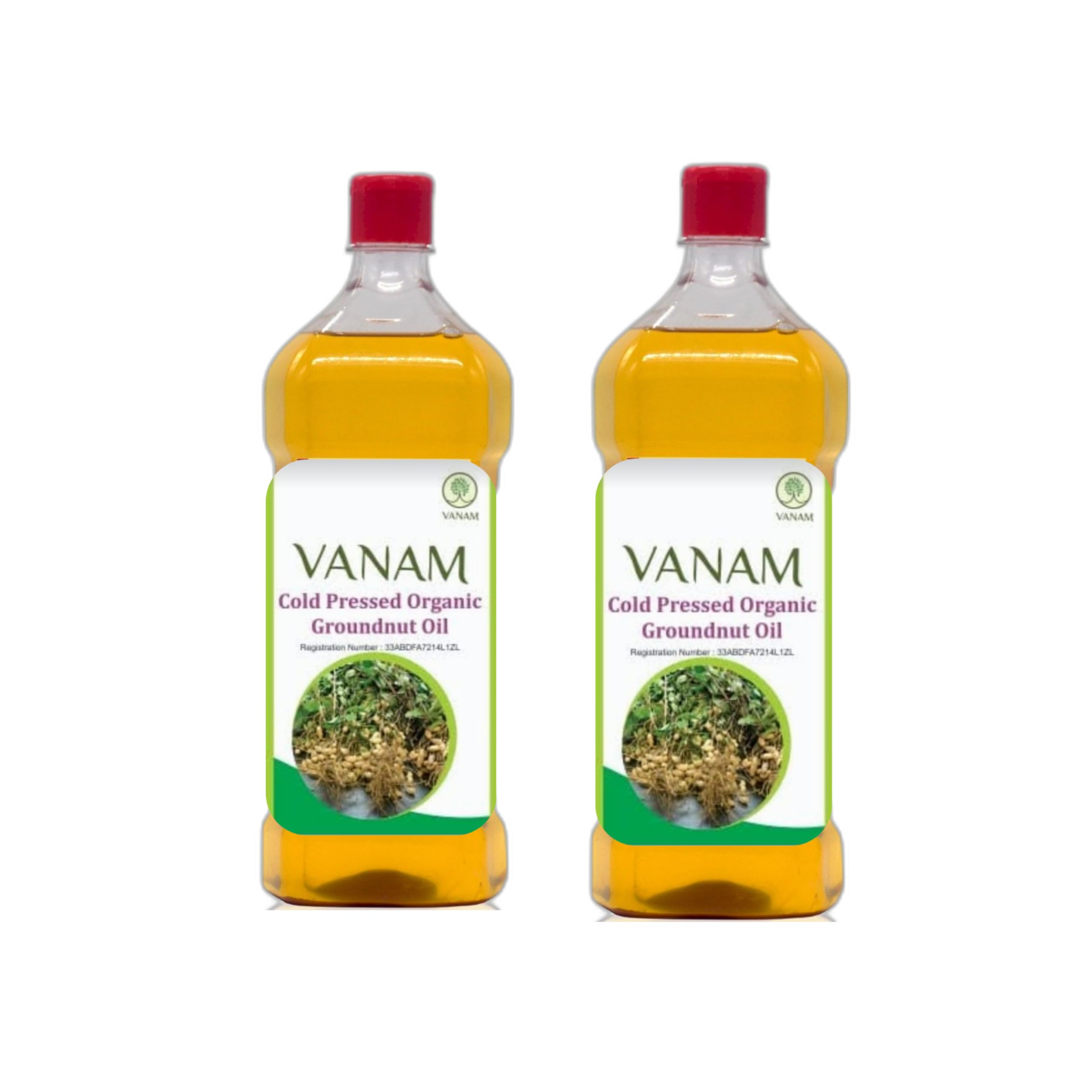 VANAM Cold Pressed Organic Groundnut Oil_2Litre