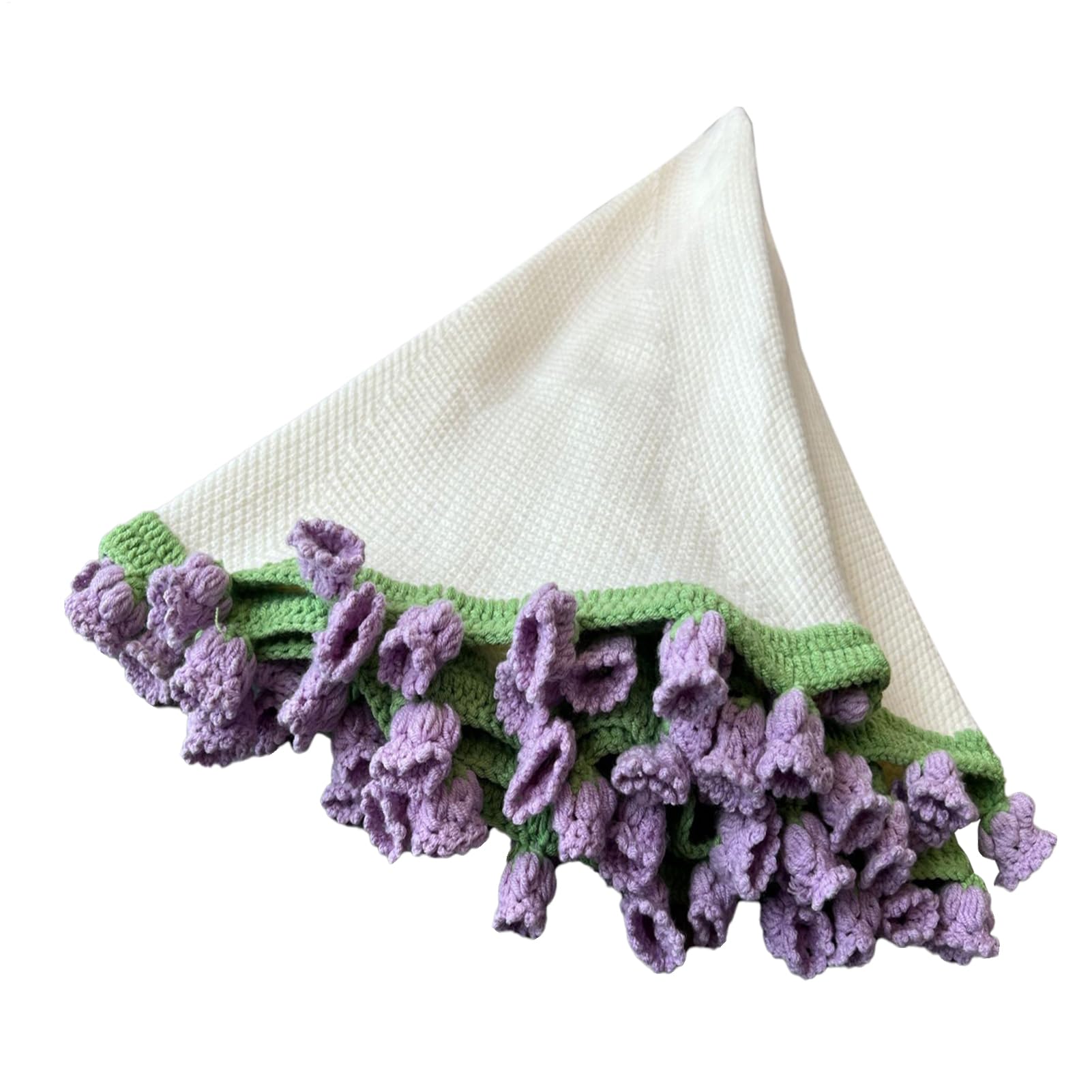 Manta de ganchillo ramo de flores tejida para cama sofa sala de estar y dormitorio romantico