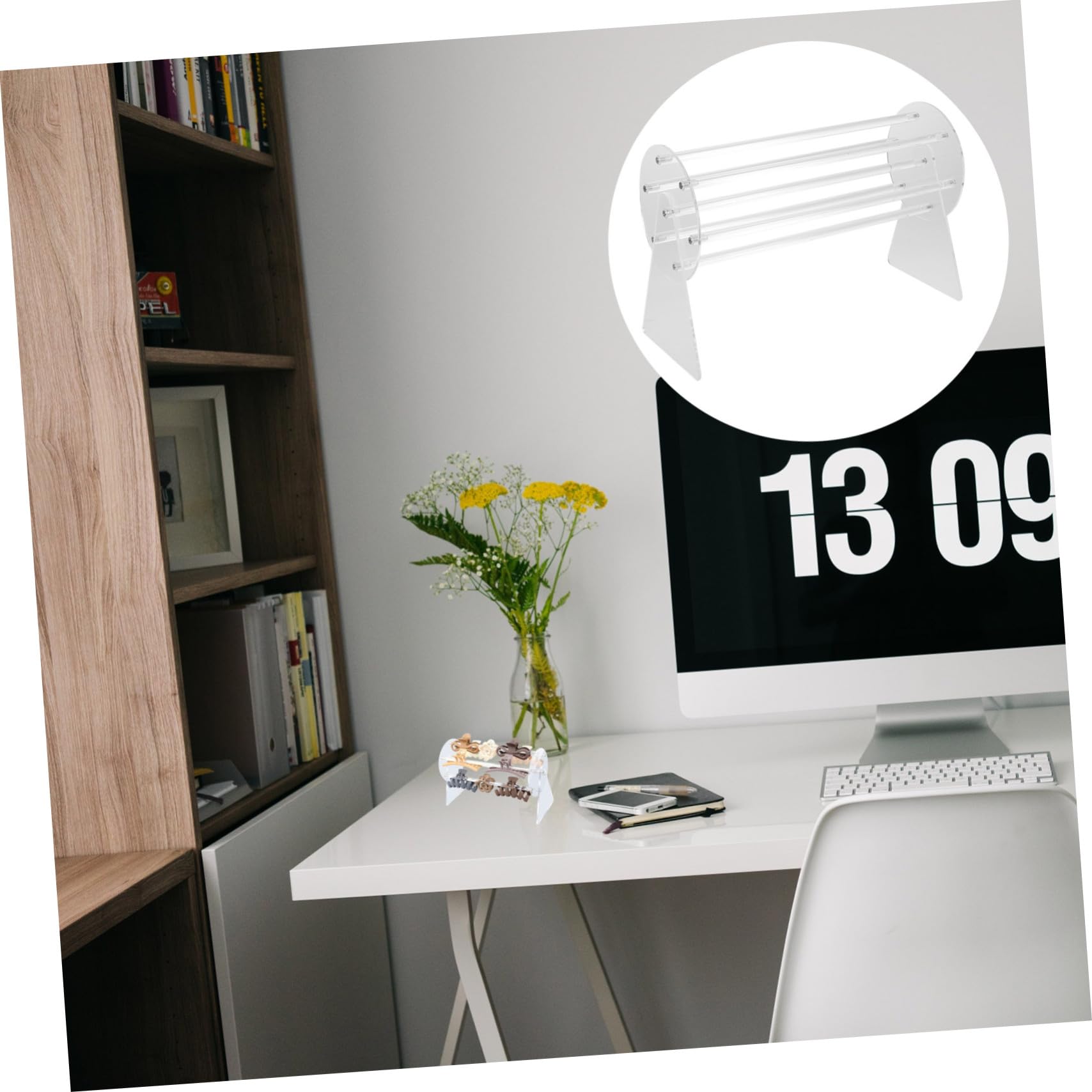 Baluue Halterung für Stirnband Display aus Acryl mit Stabiler Basis und Drehbarem Design Haargummi Displayhalter für Schreibtisch und Zuhause zur Ordentlichen Aufbewahrung