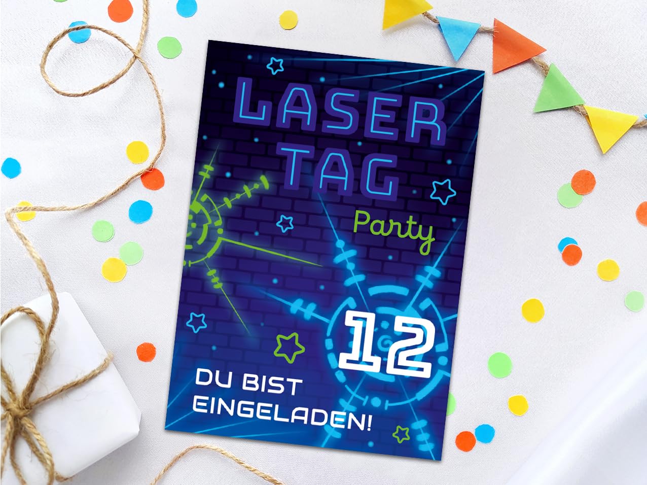 Biglietti Invito Laser Tag Inviti Compleanno LaserTag Per Bambini | 12